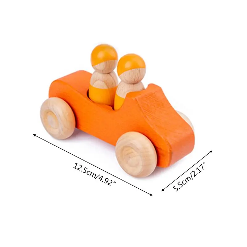 

Rainbow Stacking Blocks Wooden Car Blocks Baby Wooden Toys Building Blocks Car Rianbow Dolls Educational Montessori Toys
