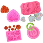 Форма для шоколада Силиконовая форма в виде цветка розы, аксессуары для украшения свадебного торта, легко извлекаемая из формы форма для мастики