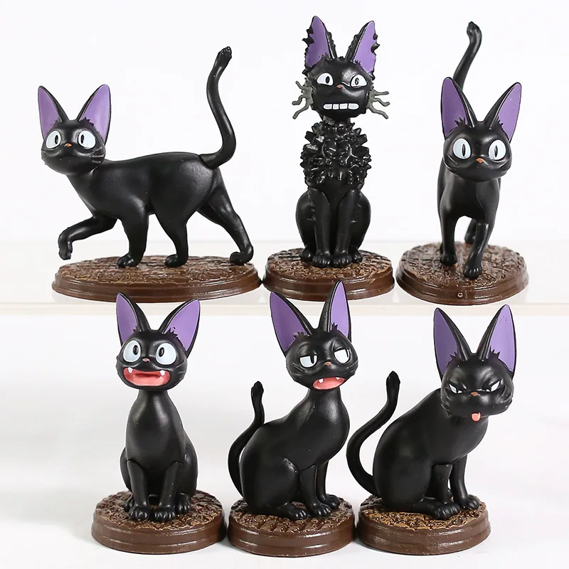 

Служба доставки Kiki Black Cat Jiji Mini, ПВХ Фигурки игрушки 6 шт./компл.