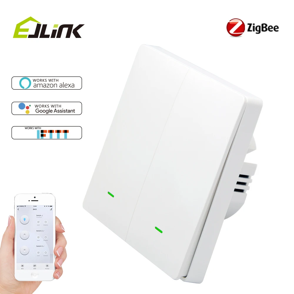 Смарт-выключатель EJLINK Zigbee EU/UK с дистанционным управлением через приложение без