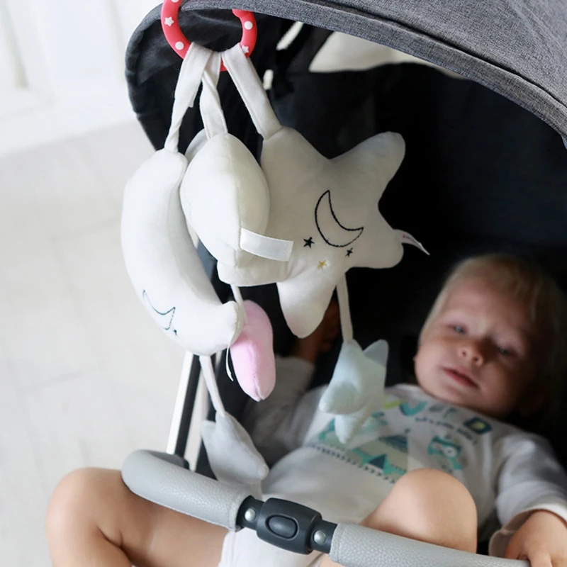 

Baby Stroller Plush Clouds/Moon/Star Rattle Infant Crib Musical Doll Hanging Toy 54DA