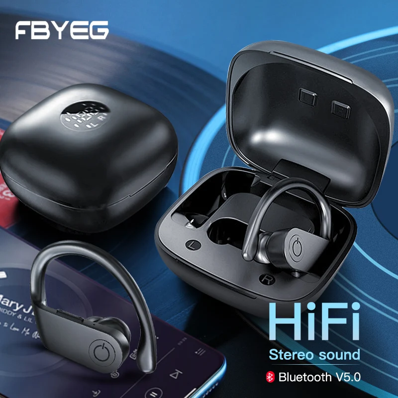 FBYEG TWS беспроводные Bluetooth наушники HiFi HD гарнитура спортивные водонепроницаемые