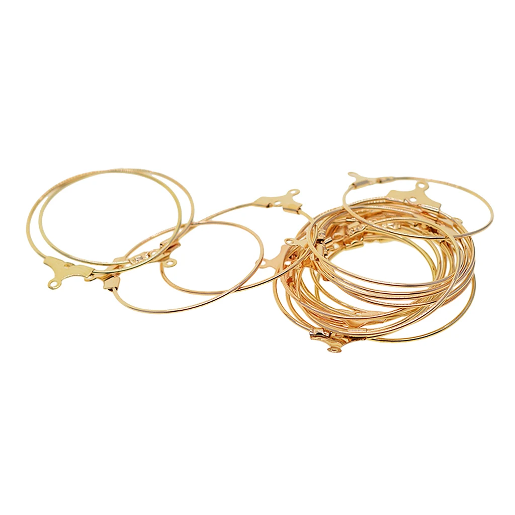 

20 Pieces Beading Earrings Hoops, Gold Plated Hoop Earrings Leverback Earrings