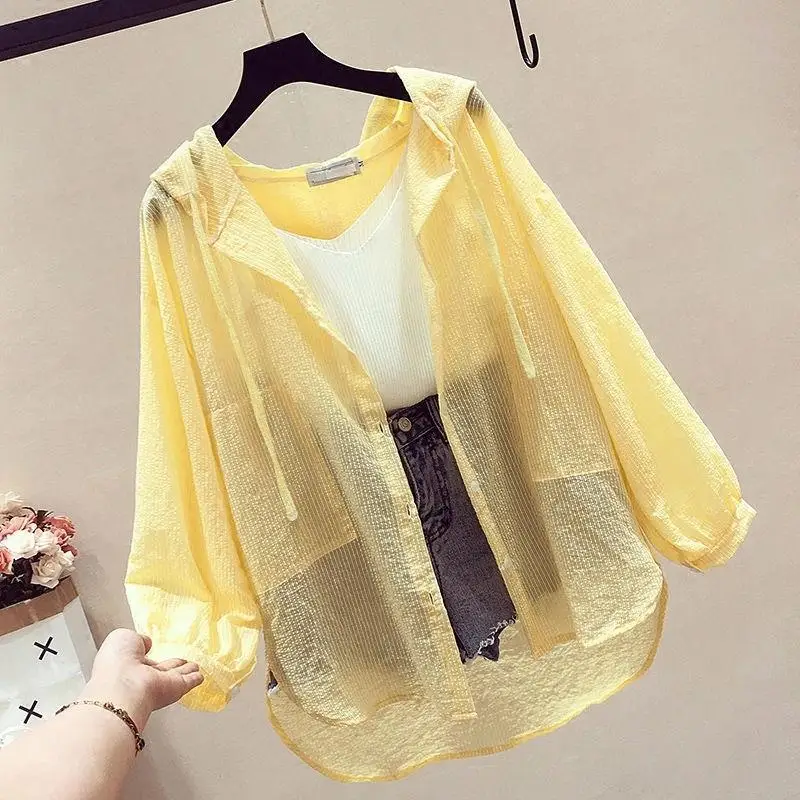 Куртка женская с капюшоном Повседневная тонкая свободная дышащая верхняя одежда