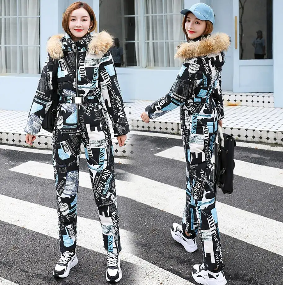 2021 зимний теплый цельный комбинезон женская одежда лыжный костюм куртка парка