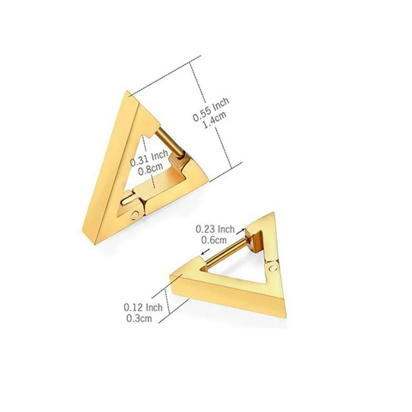 

1 pcs Fashion Cute Geometric Triangle Stud Earrings For Women Men Punk Stainless Steel Earring Ear Piercing Jewelry Unisex Gifts