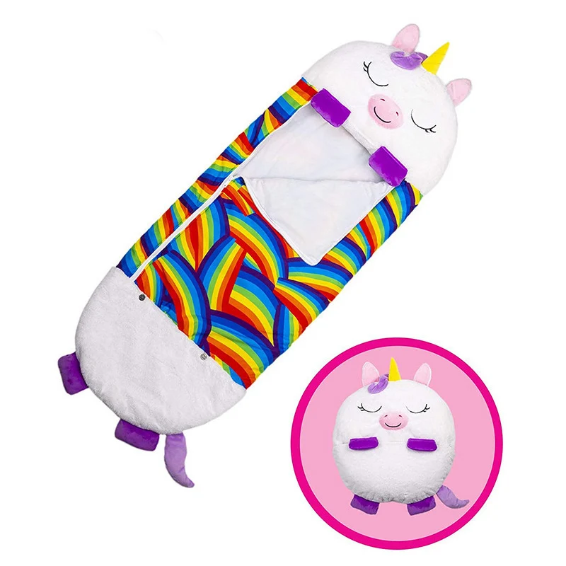 Теплый детский мультяшный спальный мешок с защитой от ударов зимний мультяшными
