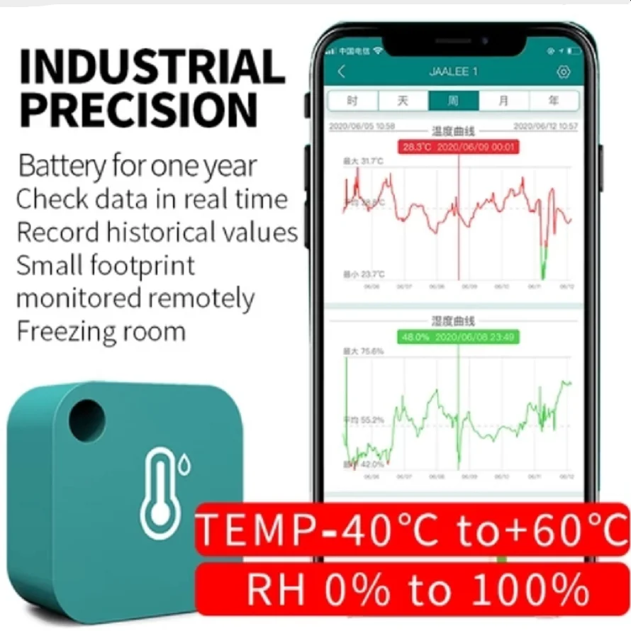 Jaalee Wireless Temperature/Humidity/Dewpoint/VPD Smart Sensor Data Logger Export Monitor Refrigerator Freezer Reptiles Humidor