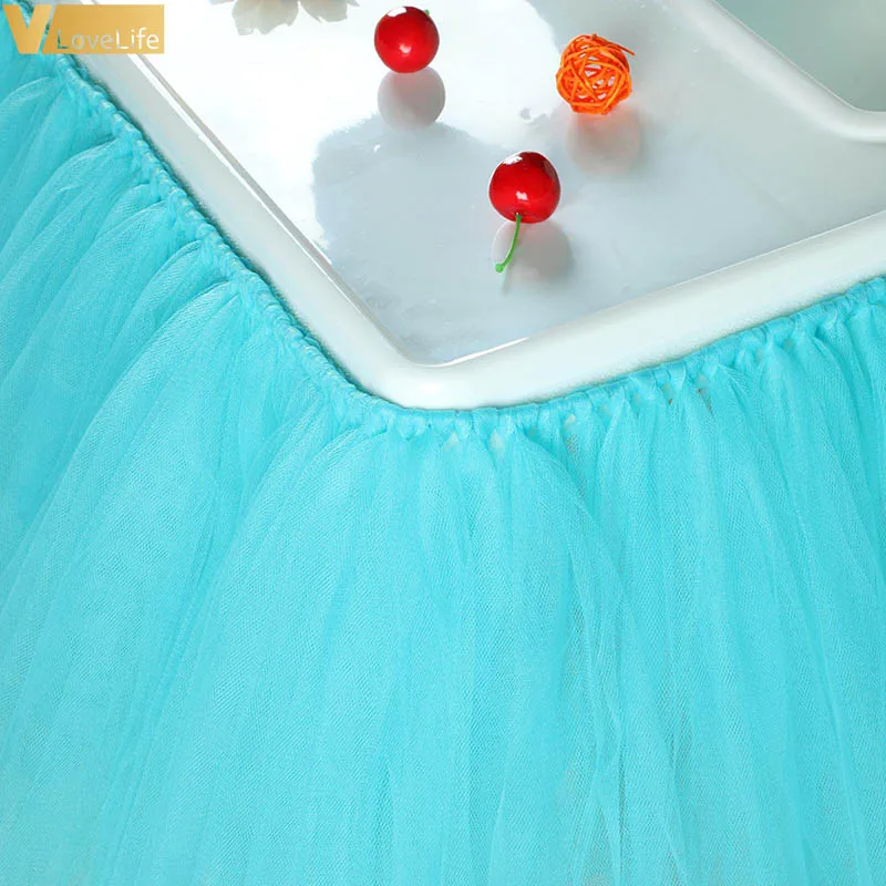 

High Baby Shower Tutu Tulle Table Skirts 100x35cm Birthday Home Textile For Table Skirting Chair Home Textiles Party Supplies