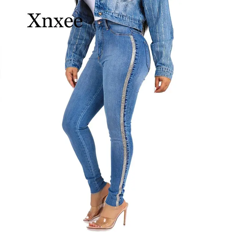

Женские узкие джинсы с блестками, облегающие вышитые золотистые джинсовые брюки с эффектом пуш-ап