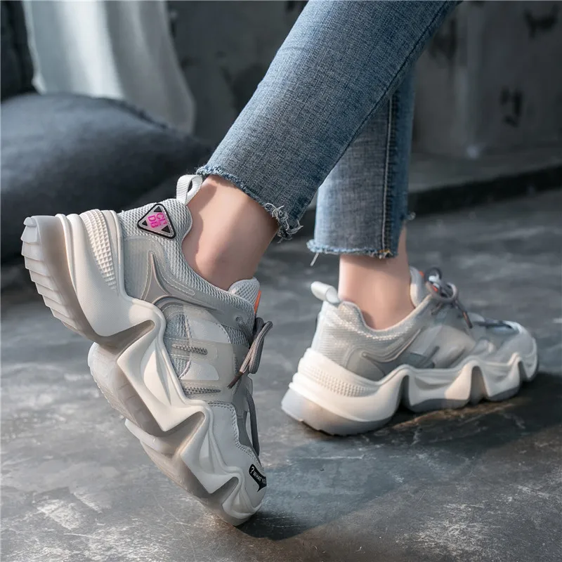 Женские кроссовки с радужной подошвой RASMEUP модные сетчатые для бега пэчворком