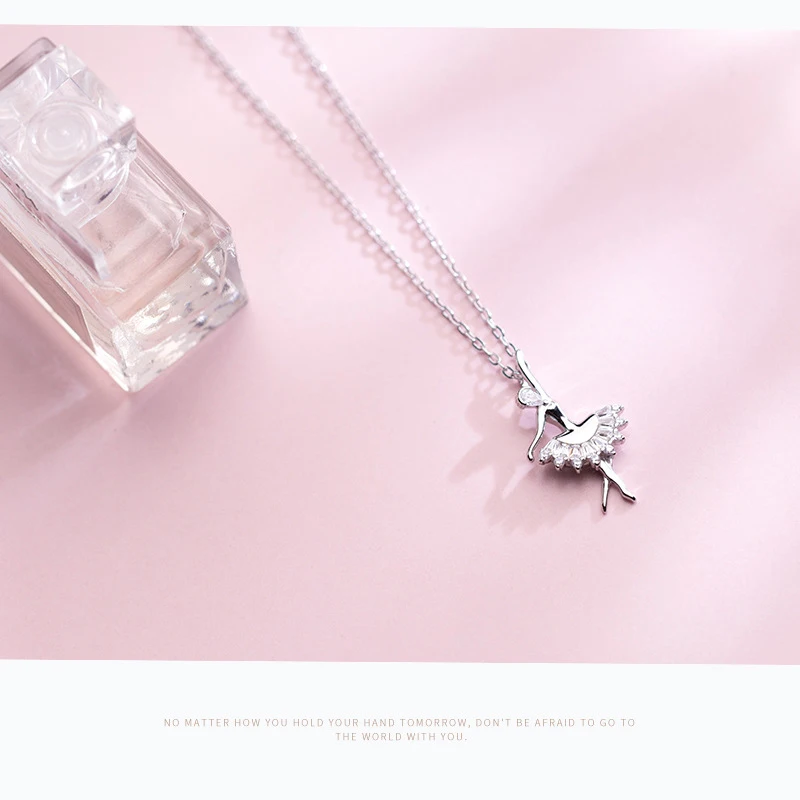 COLUSIWEI Аутентичные 925 стерлингового серебра элегантный балетный кулон ожерелье