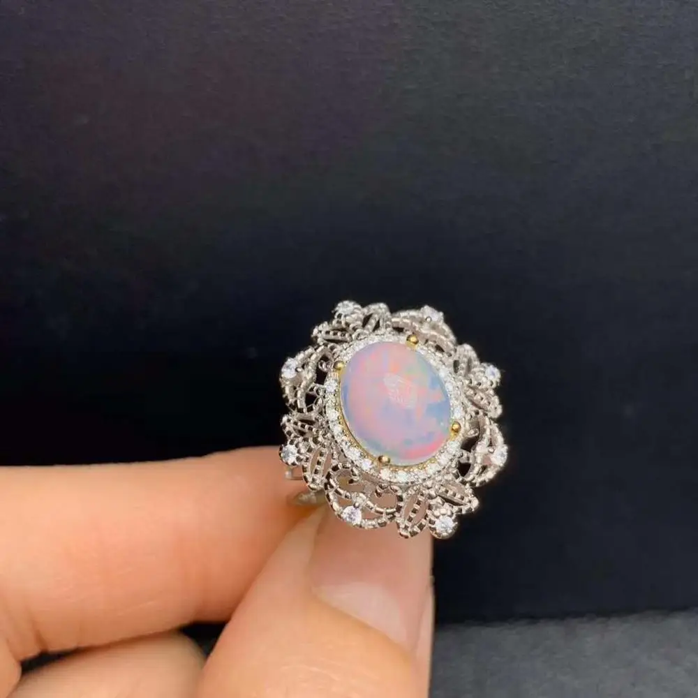 Настоящий натуральный опал комплект ювелирных изделий из натурального 925 пробы