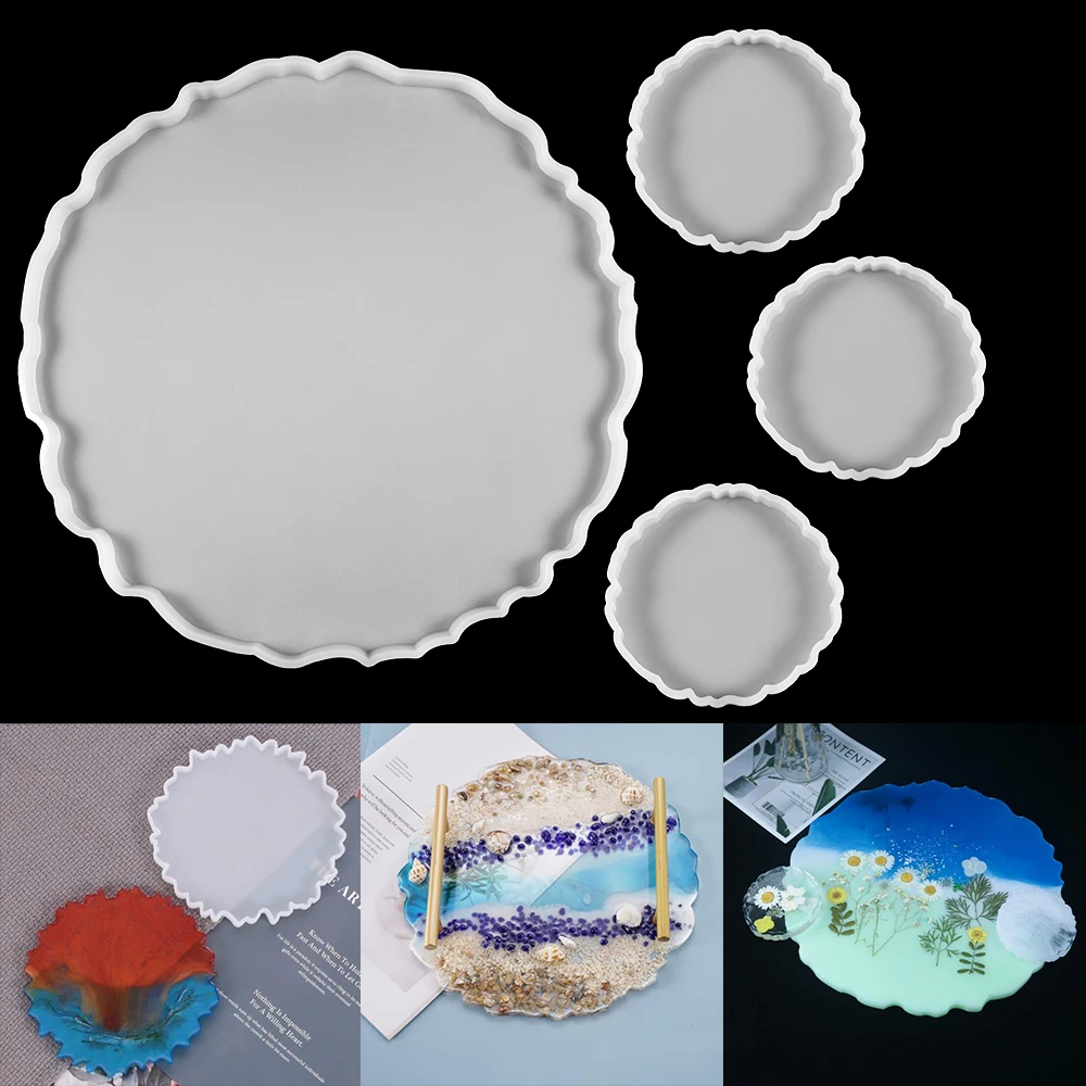 

Fluid Irregular Round Petri Dish Silicone Mold Round Coaster Making Epoxy Resin Art Supplies For Making Coaster Epoxy Resin Mold