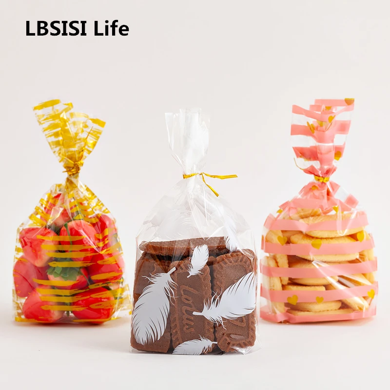 LBSISI Life 50 шт мешки для печенья конфет пластиковые Рождественские сувениры