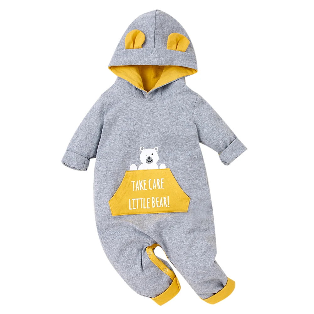 

Одежда для маленьких мальчиков; Цельный комбинезон с длинными рукавами и капюшоном; Комбинезон для новорожденных; Одежда для детей; Зимняя ...