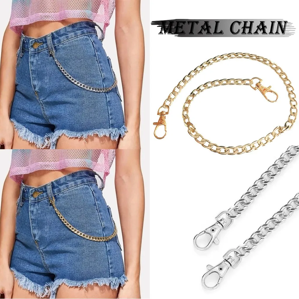 Женский ремень на талию металлический кошелек с серебристой цепочкой в стиле