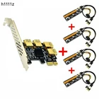 Riser USB 3,0 PCI Express 1x к 16x Riser карта адаптера PCIE 1 до 4 слот PCIe Порты и разъёмы для портативного адаптера для Биткоин BTC Майнер добычи полезных ископаемых