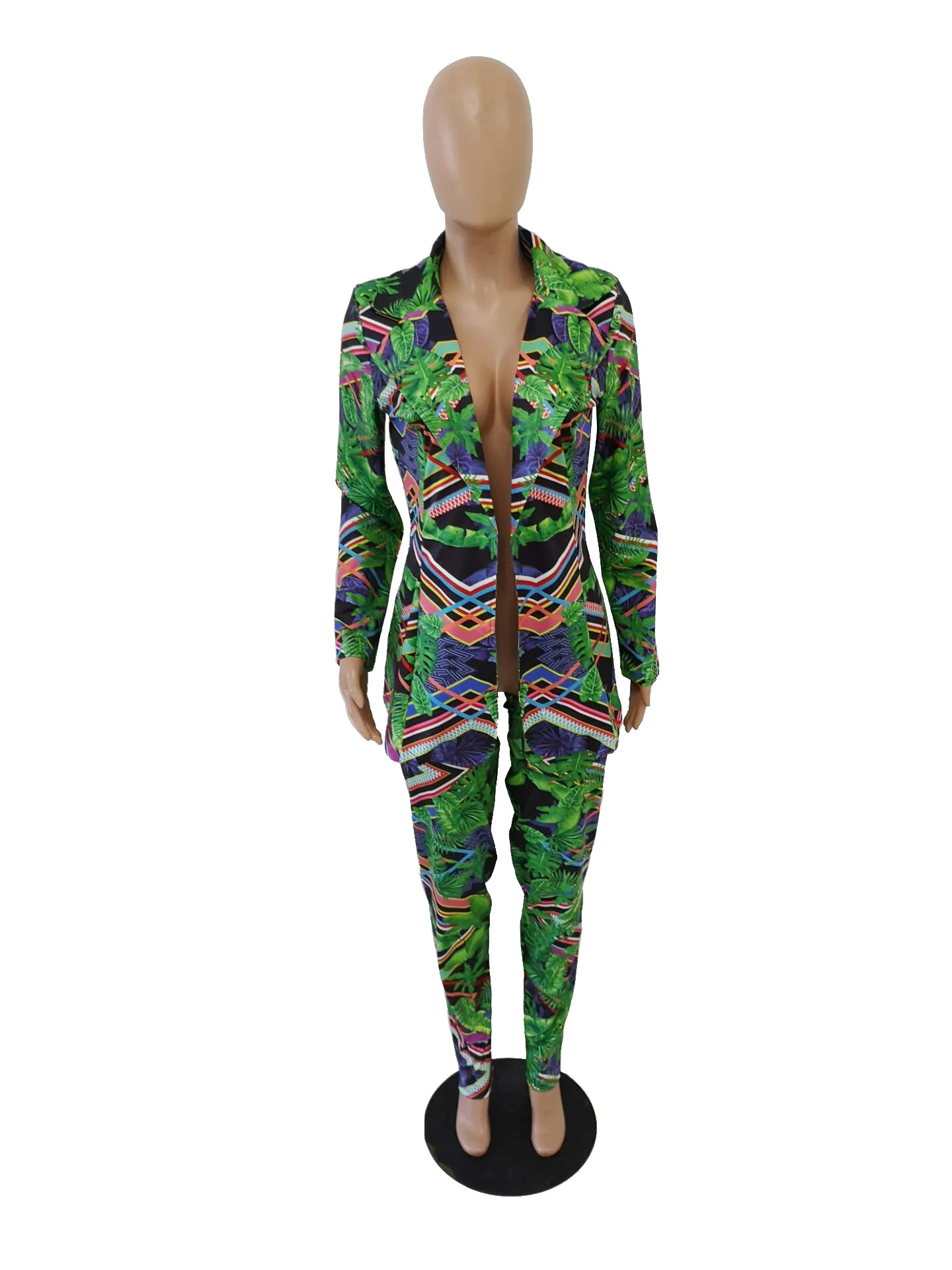 Камуфляжный леопардовый комплект из двух предметов размера плюс Женский рейв