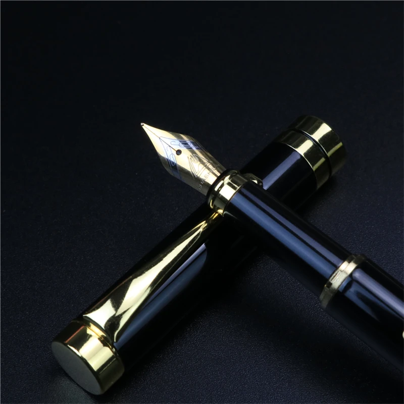

Golden text custom engraved Fountain Pen Office school commemorate gift full metal pen Student writing stationery
