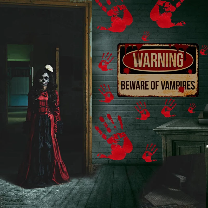 Наклейки с предупредительными знаками на Хэллоуин самоклеящиеся настенные
