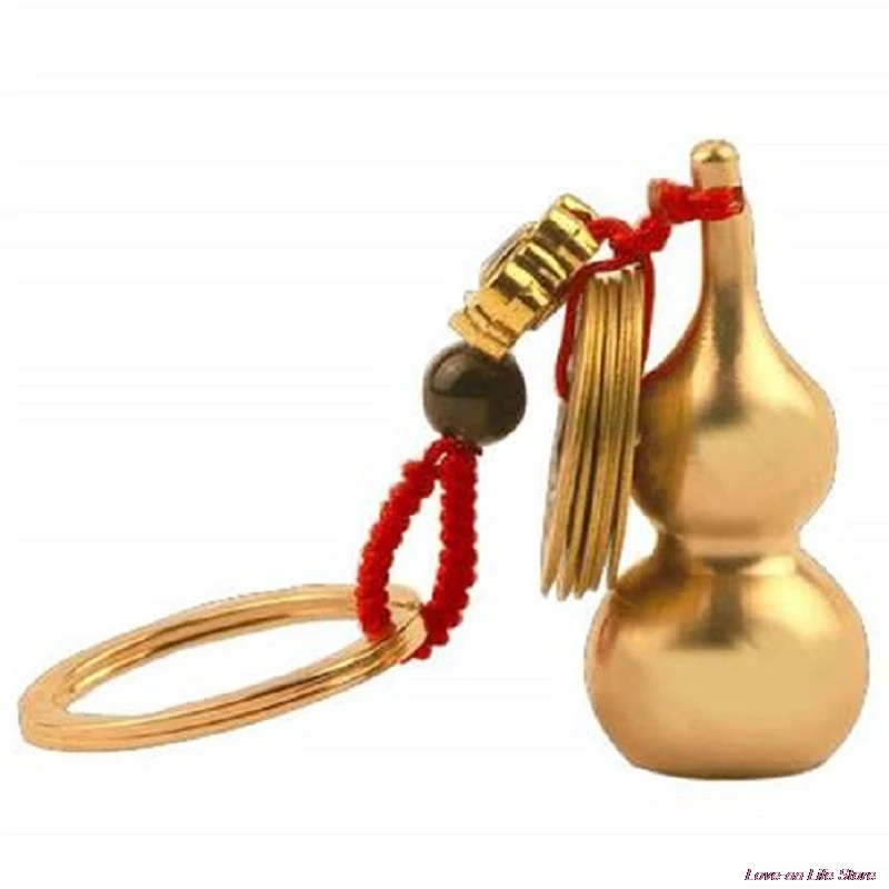 

Vintage Brass Money Bag Keychain Pendant Handmade Rope Coins Car Key Chain