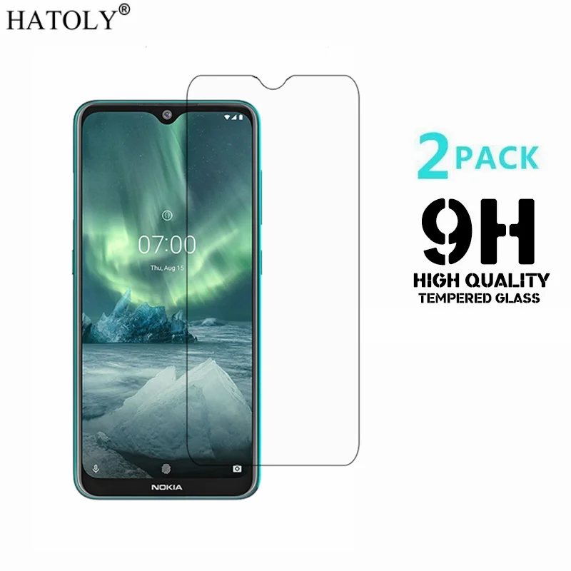 Закаленное стекло HATOLY для Nokia 7 2 шт. ультратонкая Защита экрана HD усиленная