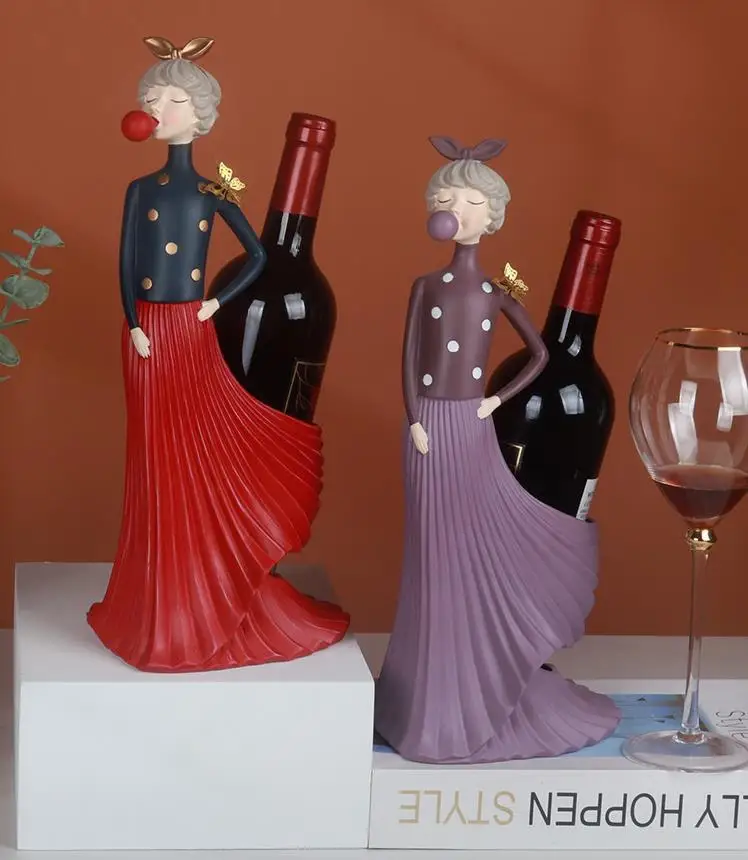 

Креативное украшение для дома, фигурки, украшения, современный простой пузырь, выдувающий красивые подставки для вина, украшения, Креативны...