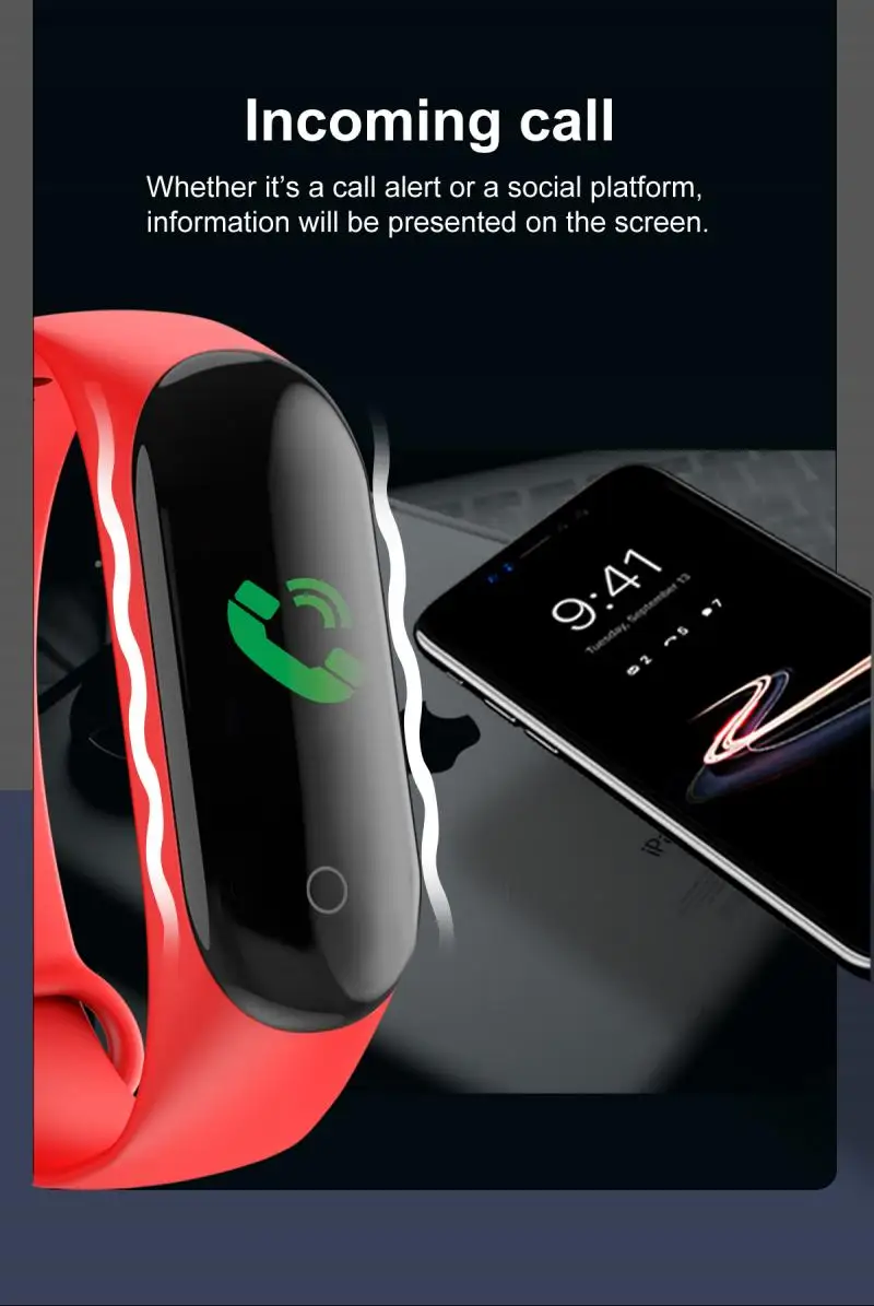 

M4 Smart Bracelet Sports Wristbands With Dynamic Heart Rate Blood Pressure Monitor Pedometer IP67 Waterproof For Android IOS