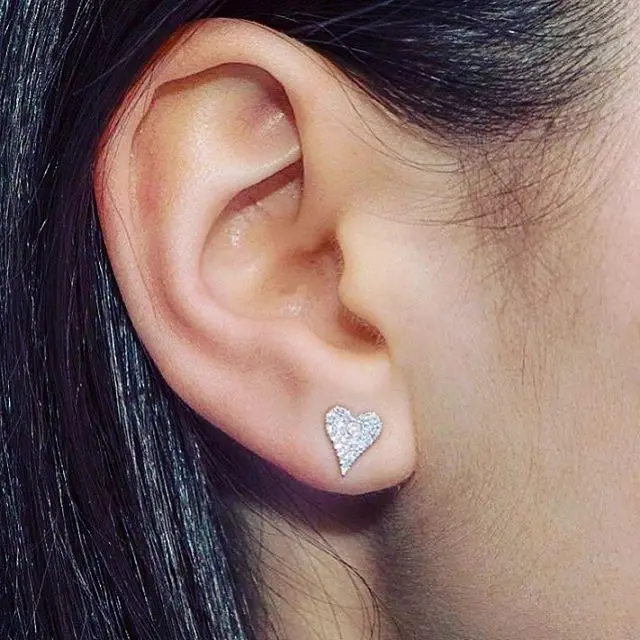 Настоящее серебро 925 пробы милые мини блестящие серьги с кубическим цирконием в