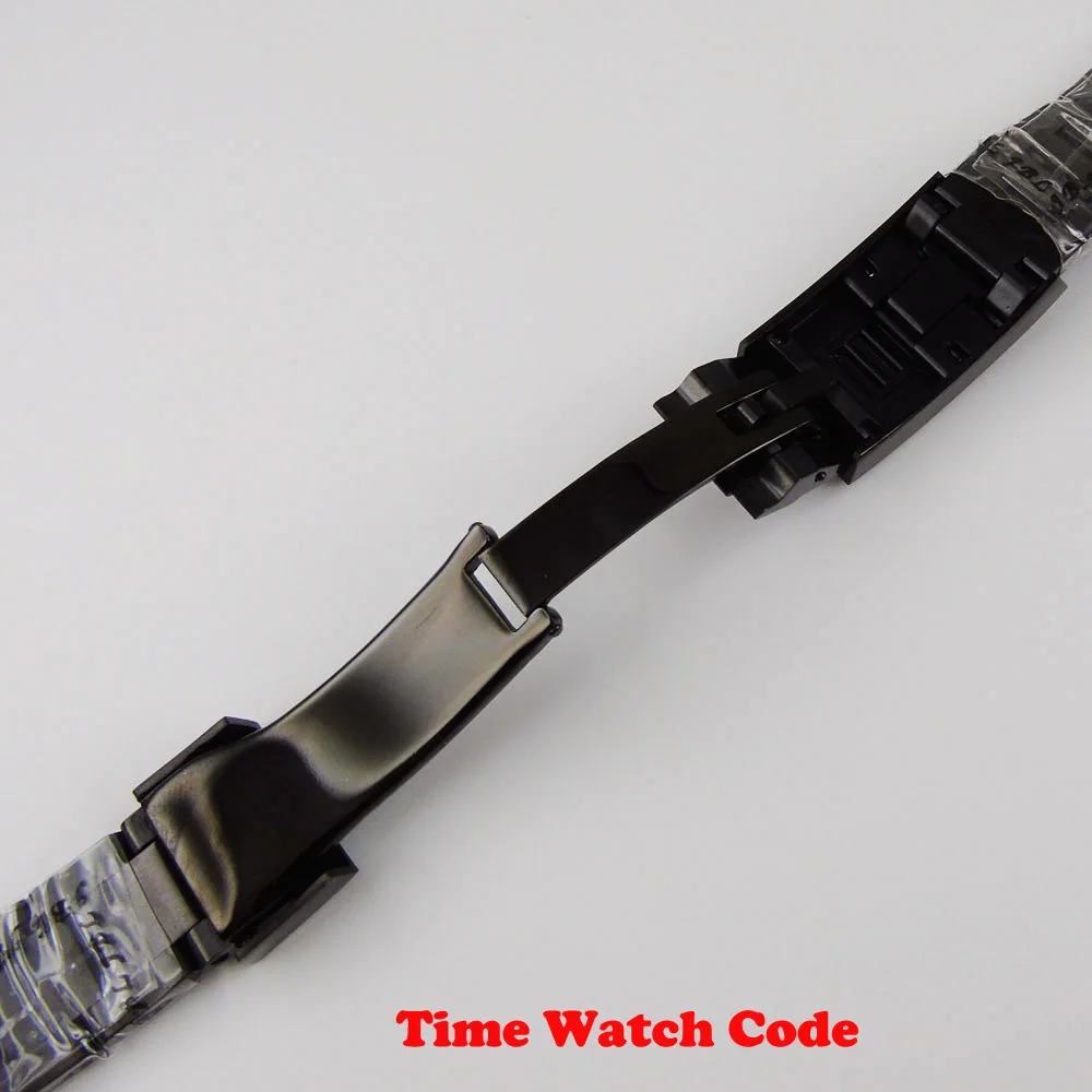 20 мм widthfull черный PVD покрытием ремешок для часов замена металлический браслет Bliger