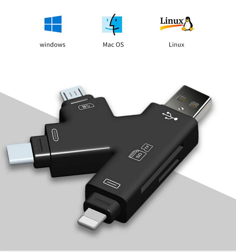 Утхай C80 быстрозаряжаемый Micro SD/TF OTG кард-ридер Multi чтения карт памяти мини-адаптер для iPhone 6/7/8 11 XR Plus iPod iPad OTG Картридеры