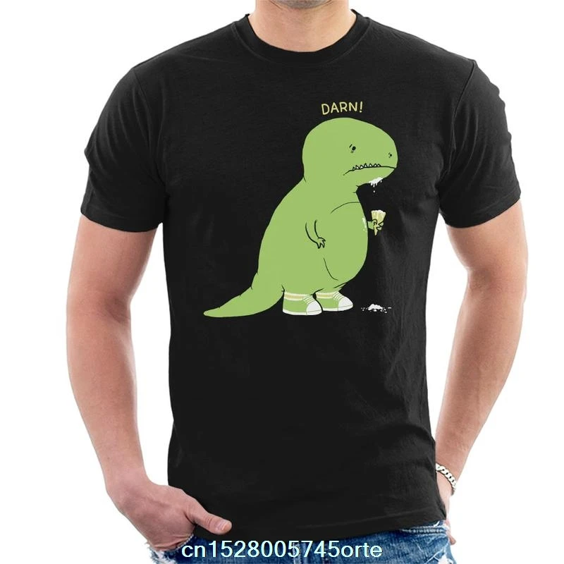 Мужская футболка с принтом динозавра мороженого camiseta из 100% хлопка для женщин |