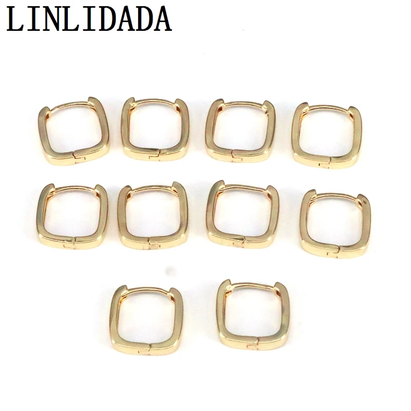 

10 пар в комплекте; Медь минималистский квадратный геометрический золотистый для женщин, круглые серьги, модное ювелирное изделие