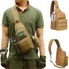 Тактическая сумка на плечо, военный рюкзак Multicam Molle, армейский уличный рюкзак для охоты, кемпинга, путешествий, пешего туризма, камуфляжная нагрудная сумка