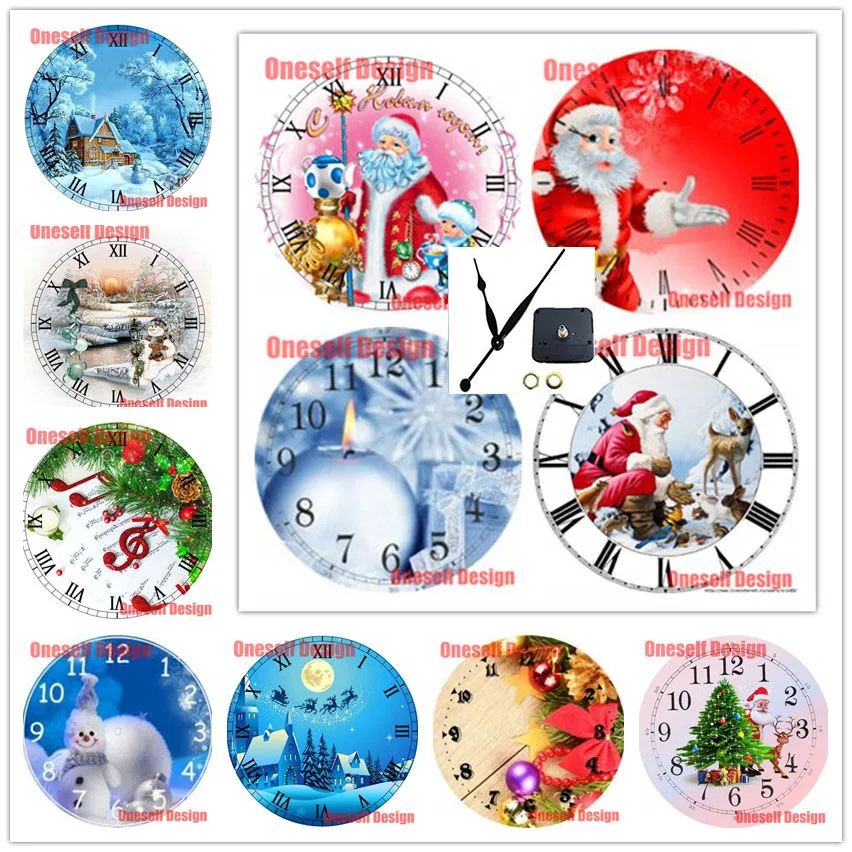 2020 Новый Рождественский подарок 5d алмазная картина полная с часами Санта Клаус
