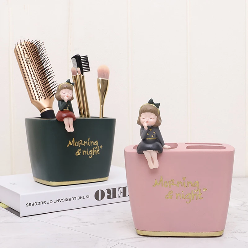 

Cute Makeup Brushes Holder Cosmetic Case Organizer Brushes Pens Tube Cup Container Solid Cosmetic Tool Fashion 2021