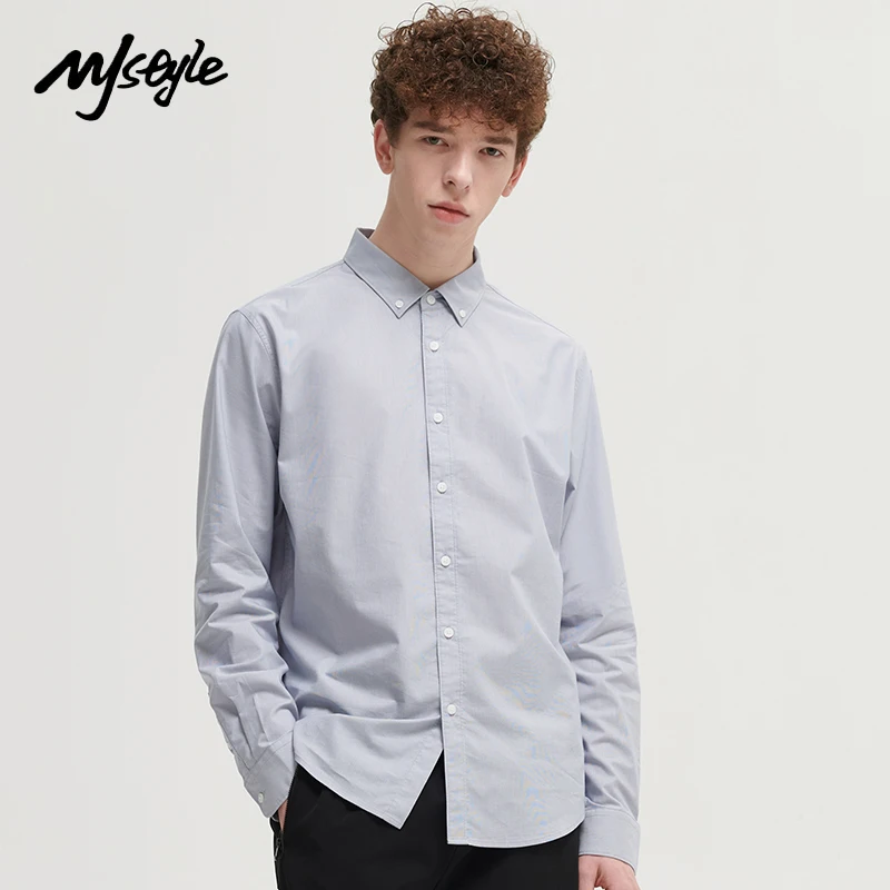 

Мужская рубашка с длинным рукавом MJstyle, новая простая модная деловая Повседневная рубашка с длинным рукавом, мужские летние рубашки, мужски...