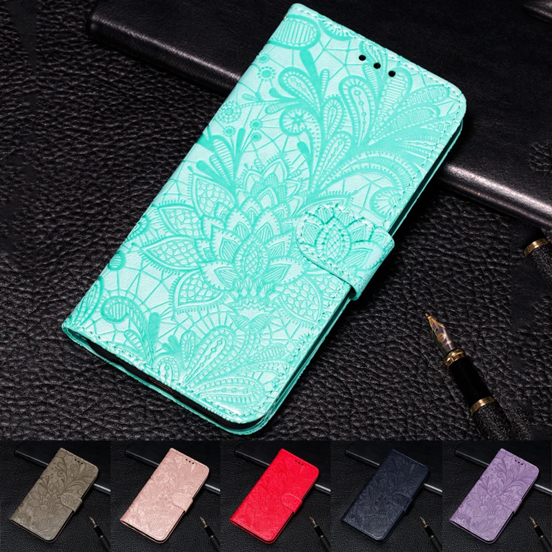 Кожаный чехол бумажник для Xiaomi Redmi Note 7 6 8 Pro 8T 7A 8A GO K20 флип телефона с кружевными