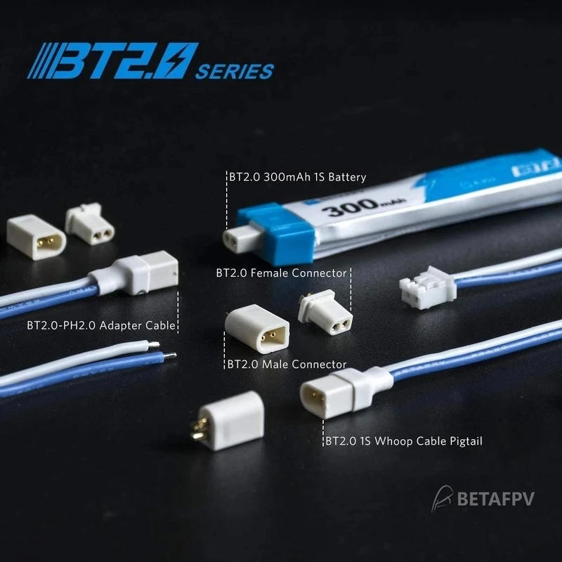 BETAFPV-bater&iacute;a BT2.0 de 450mAh para Dron teledirigido, conector para bater&iacute;a de BETAFPV, Ceuts, 4,35 V, 30C, FPV, Lipo, BT2.0, para betafpv, cetus, 4 Uds.-5