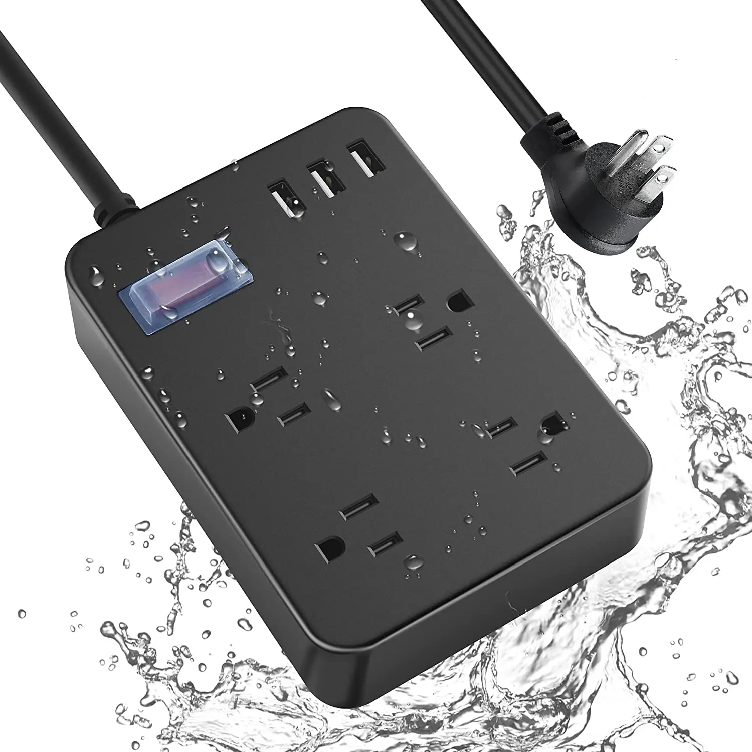 

Уличный удлинитель с защитой от атмосферных воздействий и USB, настенный водонепроницаемый удлинитель, 4 широких розетки, 3 USB-порта, с защитой...