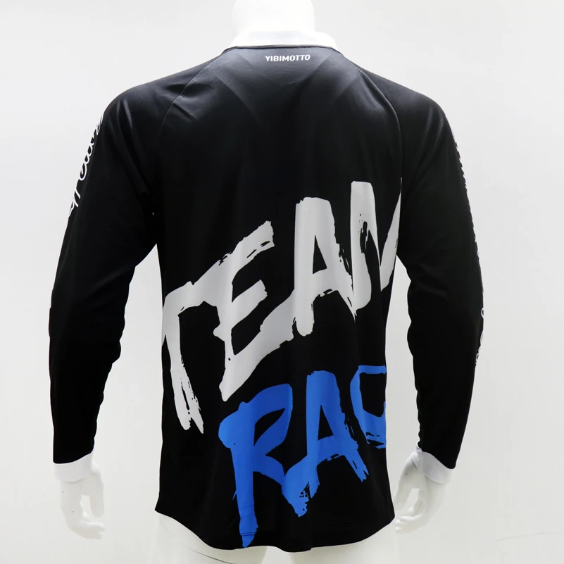 Рубашки для гоночной команды горного велосипеда Черная Спортивная одежда с
