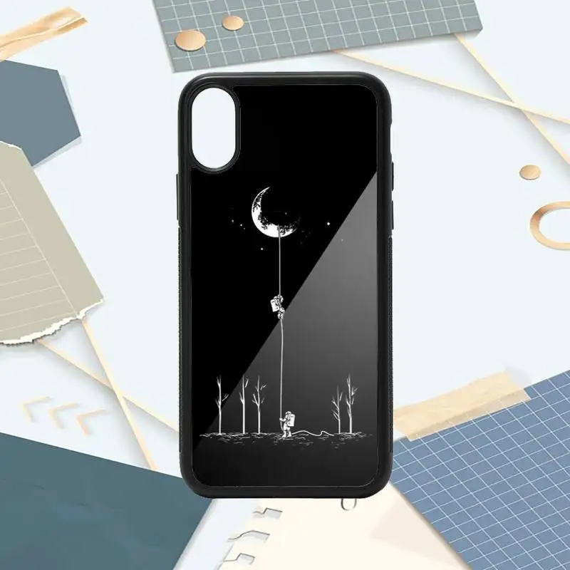 

Space cartoon astronaut Starry sky Phone Case PC for iPhone 11 12 pro XS MAX 8 7 6 6S Plus X 5S SE 2020 XR