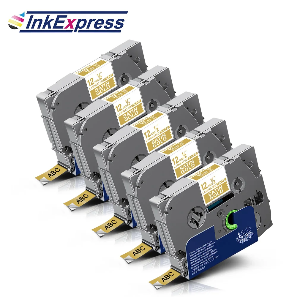 Лента InkExpress 12 мм для Brother TZe MQ835 лента этикеток белая на атласном золотом принтере