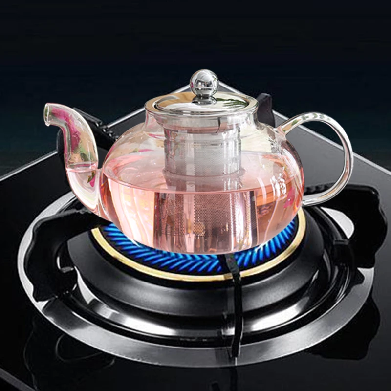 

Good Clear Borosilicate Glass Teapot With 304 Stainless Steel Infuser Strainer Heat Resistant Loose Leaf Tea Pot Tool Kettle Set