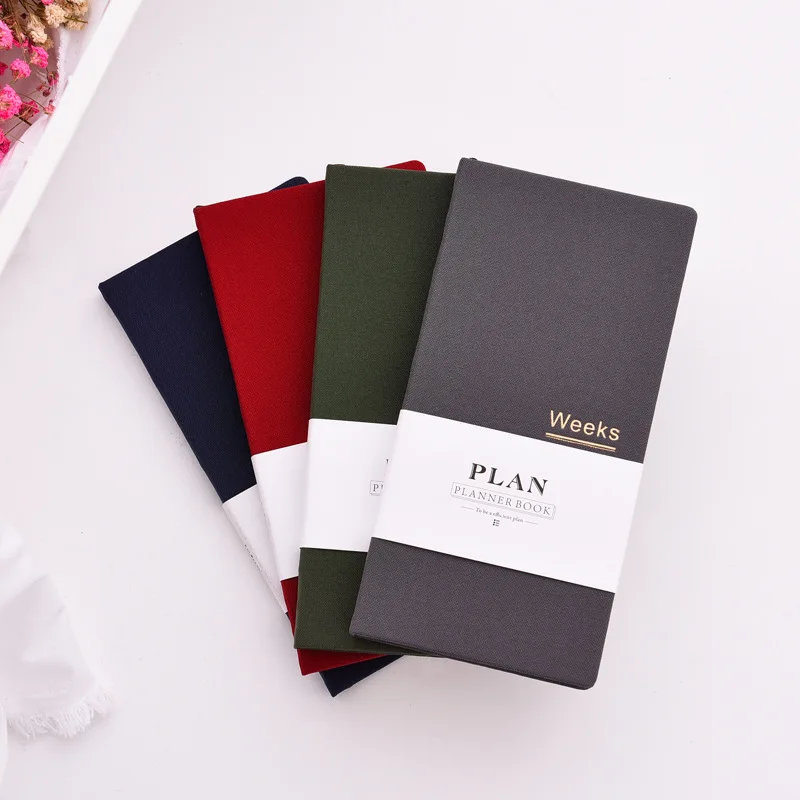 A6 Agenda Planner Monthly Weekly Plan Portable Fabric Cover Notebook With 72 Sheets Inner Pages | Канцтовары для офиса и дома