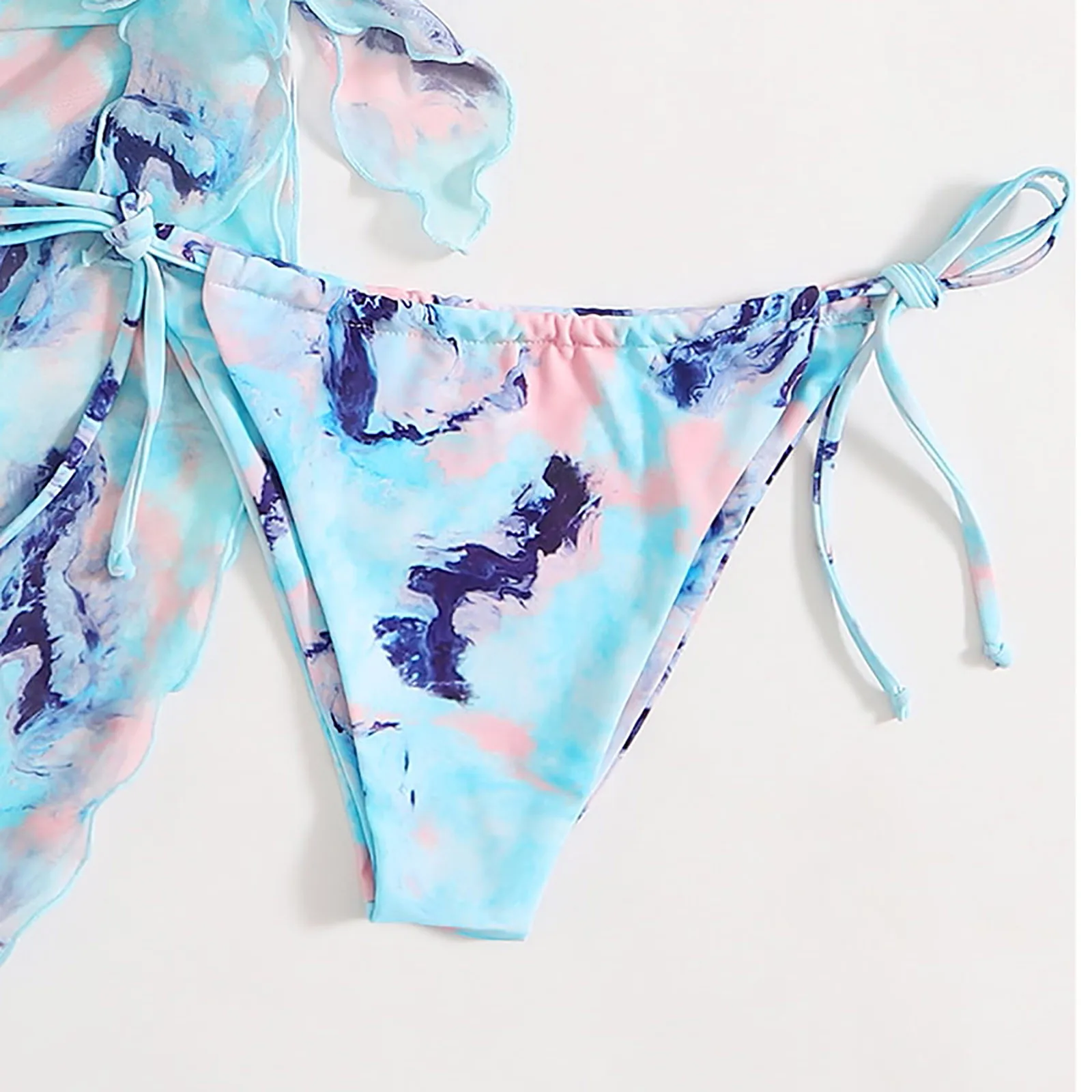 

Sexy 2pcs Swimsuit Women's new fashion tube top sexy split printing open back bikini swimsuit Swimwear Swimming Suit For Women