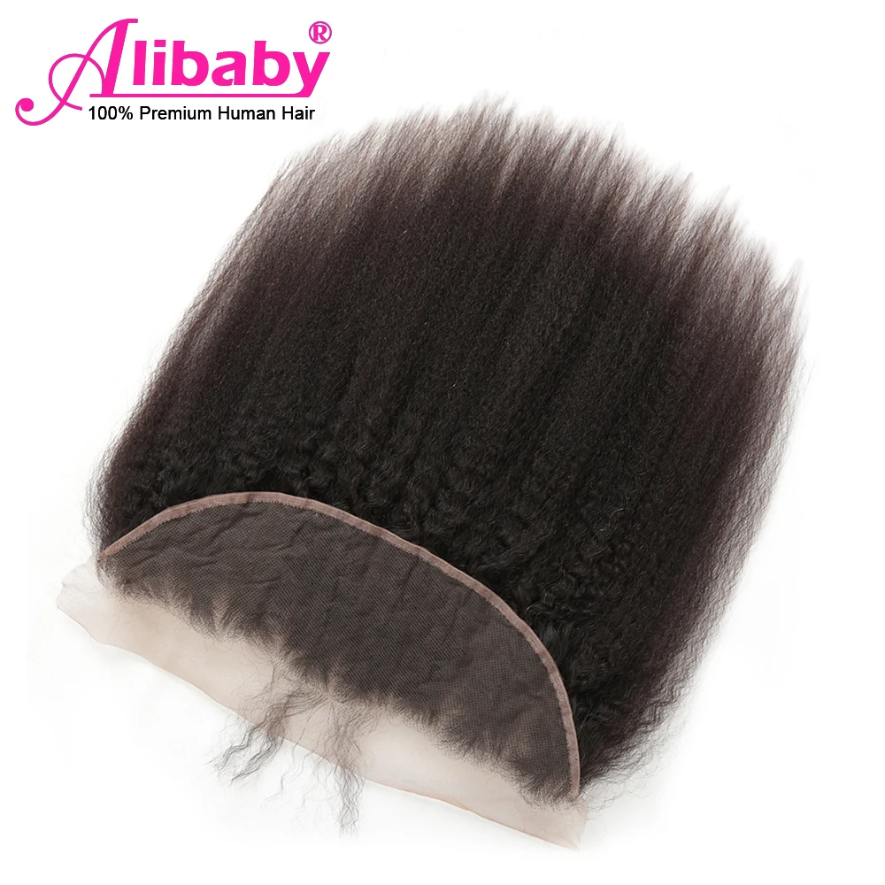 Alibaby малазийские волосы 13 × 4 швейцарские фронтальные курчавые прямые Remy
