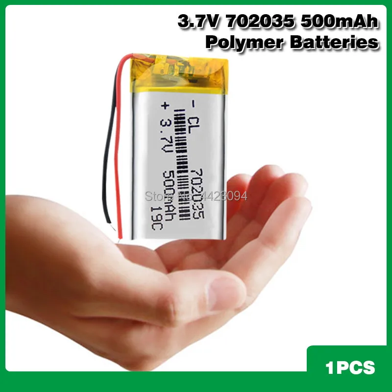 

Polymer battery 500mah 3.7V 702035 smart home MP3 speakers Li-ion battery for dvr,GPS,mp3,mp4,cell phone,speaker