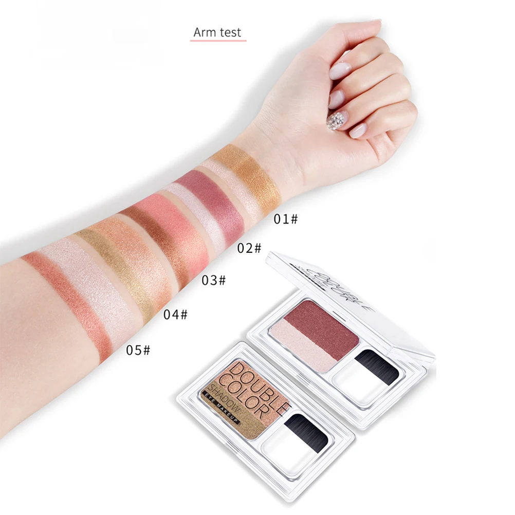 Палитра двухцветных теней для век блестящие тени палитра макияжа ленивые